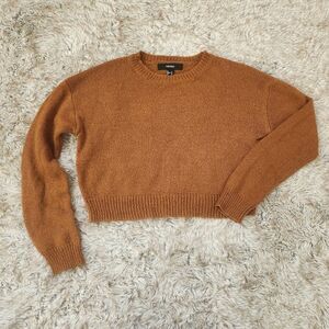 Forever 21 Crewneck Cropped Sweater Long‎ Sleeve Rust Colored Size Medium